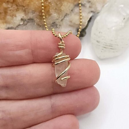 Raw Phenakite Necklace - 14k Gold Filled Ascension Crystal