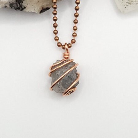 Raw Lazulite Necklace in Copper - Crystal for Higher Awareness