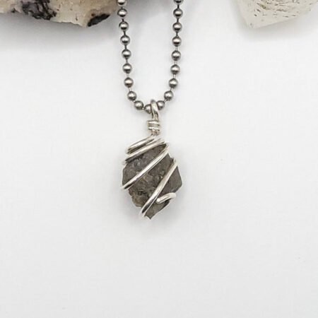 Raw Lazulite Necklace in Silver - Crystal for Higher Awareness