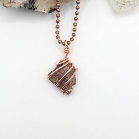 Raw Ruby Necklace in Copper - Crystal for Passion & Vitality