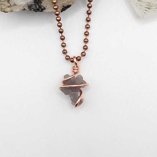 Grape Agate Necklace in Copper - Crystal for Intuition & Peace