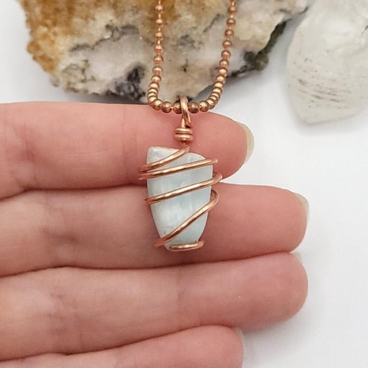 Caribbean Calcite Necklace in Copper – Crystal for Calm & Clarity