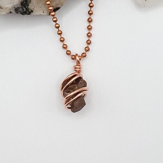 Raw Staurolite Necklace in Copper - Crystal for Protection & Grounding