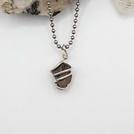 Raw Staurolite Necklace in Silver - Crystal for Protection & Grounding